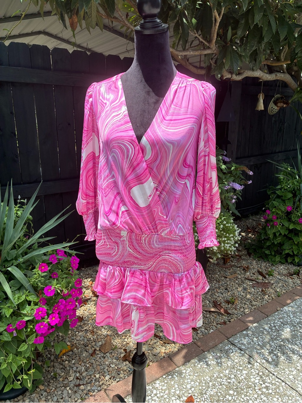 Amanda Uprichard Amber Mini Dress in Pink Swirl - Size XS :Stunning Amanda - Picture 1 of 8